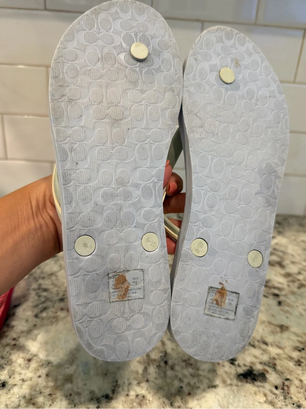 Coach Women's Flip Flops - Black, Pink, Red, Gray Floral and Logo Prints